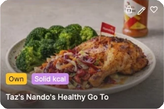 Recipe card from the app: Nando's healthy go to